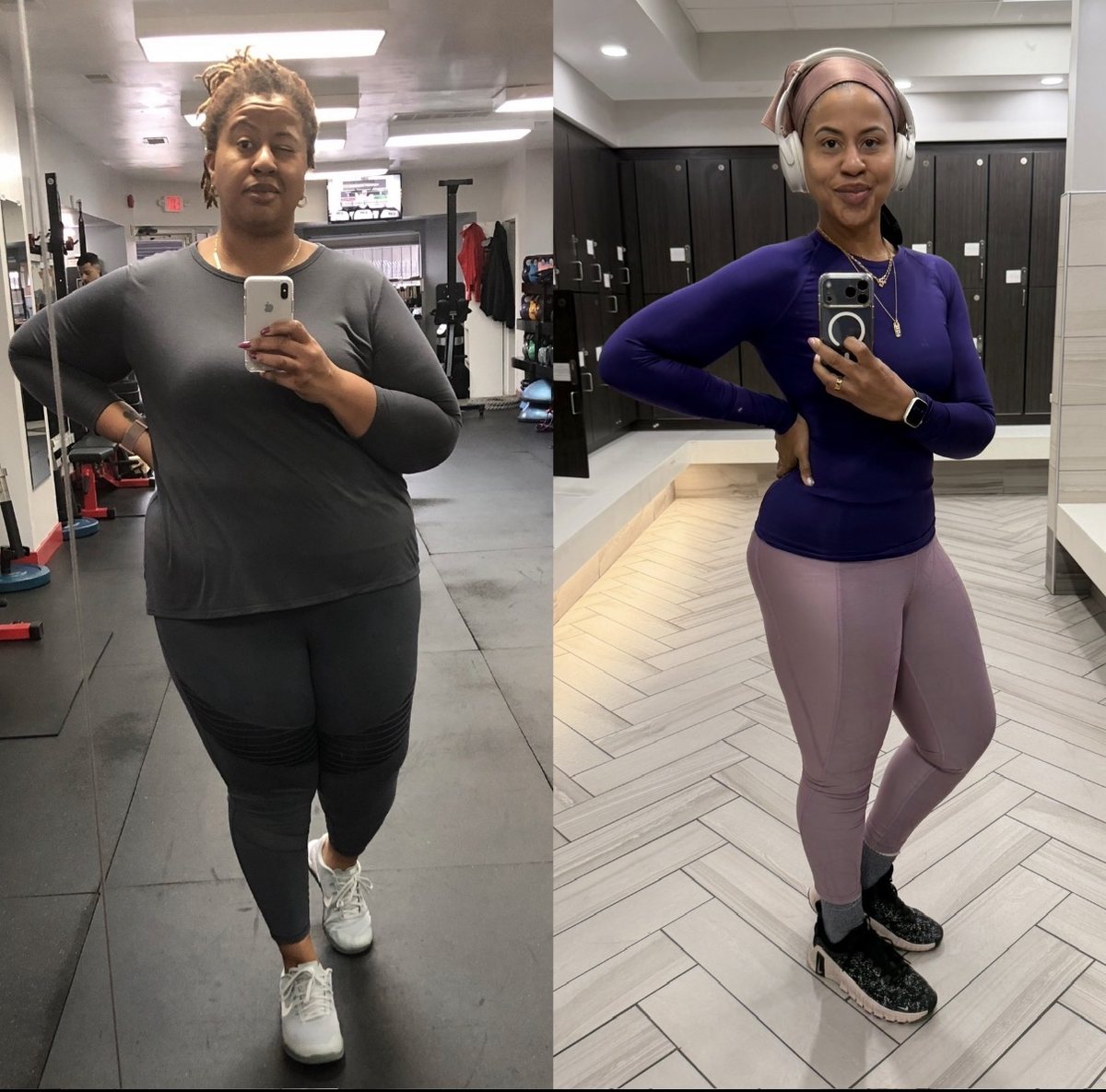 Strength and body composition, before and after.